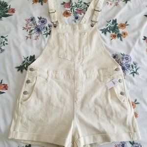 NWT Old Navy Short Overalls / Shorteralls Beige L